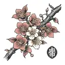 plum blossom branch tattoo design idea