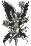 Avenging angel tattoo design idea