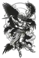 Avenging angel tattoo design idea