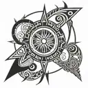 archery inside sun tattoo tattoo design idea