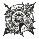 archery inside sun tattoo tattoo design idea