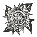 archery inside sun tattoo tattoo design idea