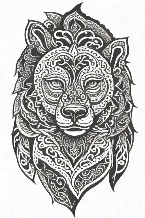 maori bear head tattoo design idea