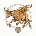 taurus zodiac sign tattoo design idea