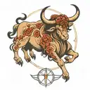 taurus zodiac sign tattoo design idea