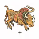taurus zodiac sign tattoo design idea