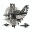 broadway bridge in north little rock arkansas over the arkansas river with little rock arkansas in the backdrop tattoo design idea