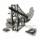 broadway bridge in north little rock arkansas over the arkansas river with little rock arkansas in the backdrop tattoo design idea