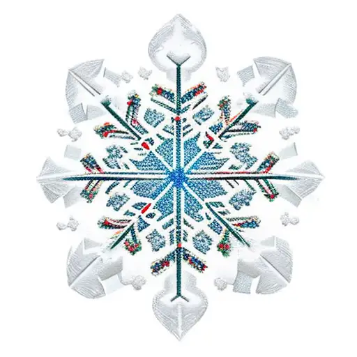 colombian flag plus snowflake tattoo design idea