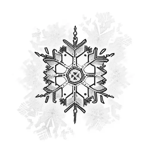 colombian flag plus snowflake tattoo design idea