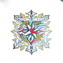 colombian flag plus snowflake tattoo design idea