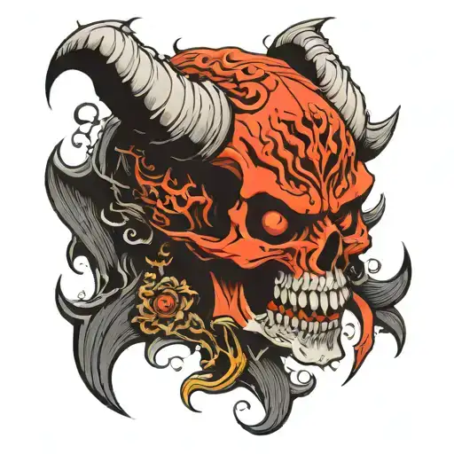 devil skull tattoo design idea