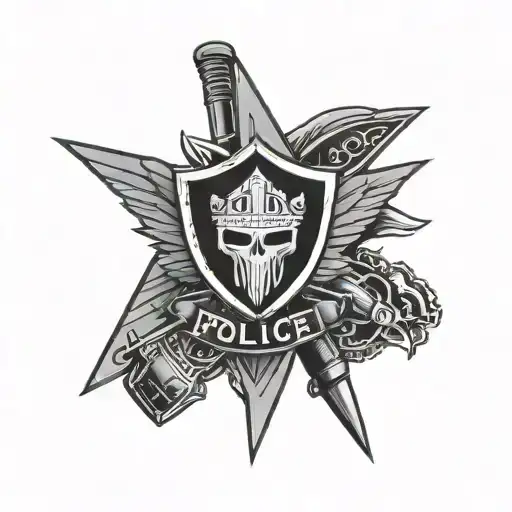 police swat special operations symbol combined tattoo design idea
