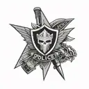 police swat special operations symbol combined tattoo design idea