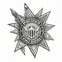 police swat special operations symbol combined tattoo design idea