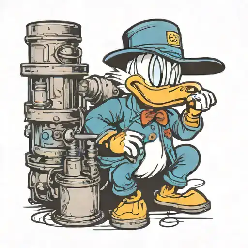 Donald Duck welder tattoo design idea