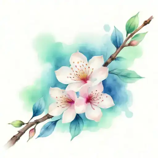 sakura on collarbone tattoo design idea
