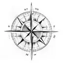 Compass, number 777, small flowers to side tattoo design idea