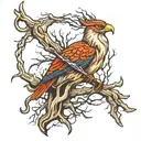 tree environmental hunting fishing hooks tattoo design idea