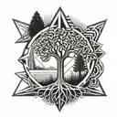 tree environmental engineering symbol tattoo design idea