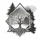 tree environmental engineering symbol tattoo design idea