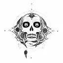 Crow, moon, skull  tattoo design idea