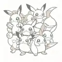 Pokemon characters tattoo design idea
