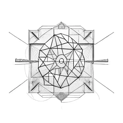 geometry with Farming tools tattoo design idea