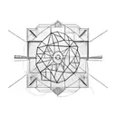 geometry with Farming tools tattoo design idea