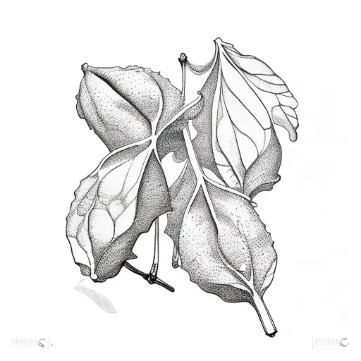 couple of fig leaves tattoo design idea