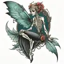ethereal skeleton fairy tattoo design idea