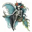 ethereal skeleton fairy tattoo design idea