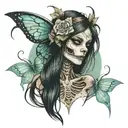 ethereal skeleton fairy tattoo design idea
