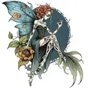 ethereal skeleton fairy tattoo design idea