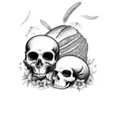 bread+scull+flowers+bread tattoo design idea