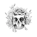 bread+scull+flowers+bread tattoo design idea