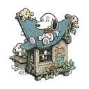 snoopy with Becky hovering over it  tattoo design idea