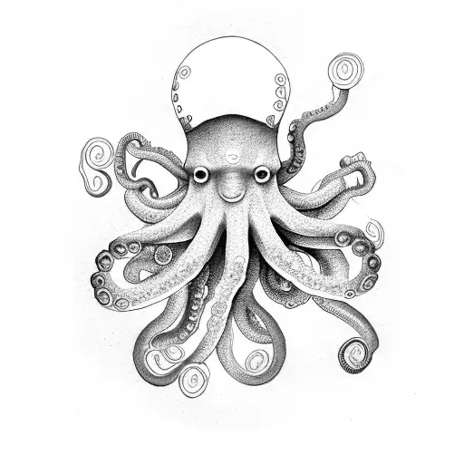 blue ring octopus tattoo design idea