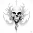 A hauntingly beautiful scene from Blasphemous with a dark and mysterious atmosphere tattoo design idea