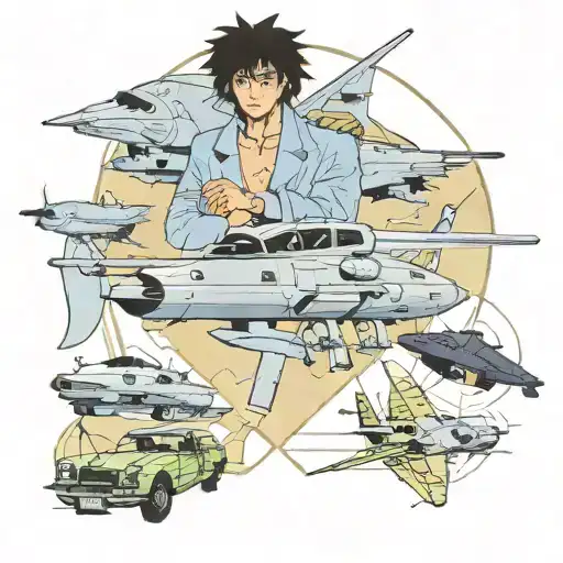 cowboy bebop 80s anime aesthetic swordfish tattoo design idea