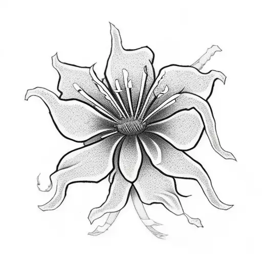 spider Lily flower with a split oni mask from demon slayer anime tattoo design idea