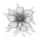 spider Lily flower with a split oni mask from demon slayer anime tattoo design idea