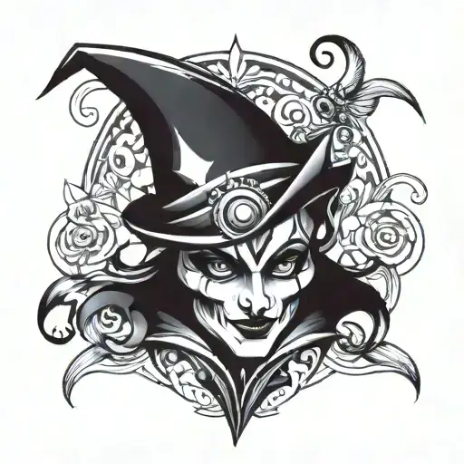 jester dancer tattoo design idea