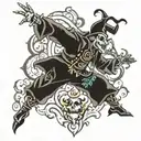 jester dancer tattoo design idea