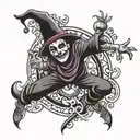jester dancer tattoo design idea