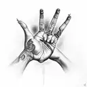 demonic hand with eye  tattoo design idea