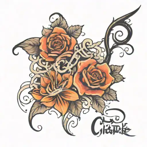 harry alex charlie written underneath tattoo design idea