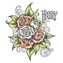 harry alex charlie written underneath tattoo design idea