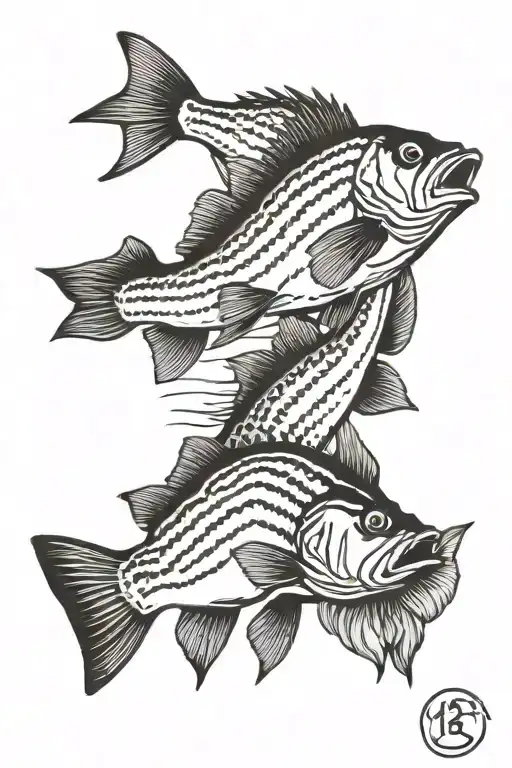 striped bass fish tattoo design idea