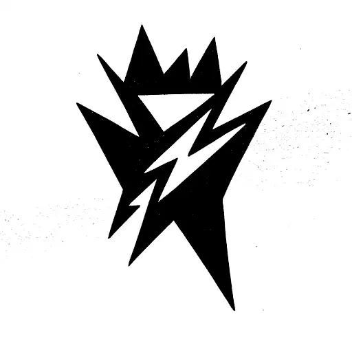 Heart with Lightning bolt tattoo design idea